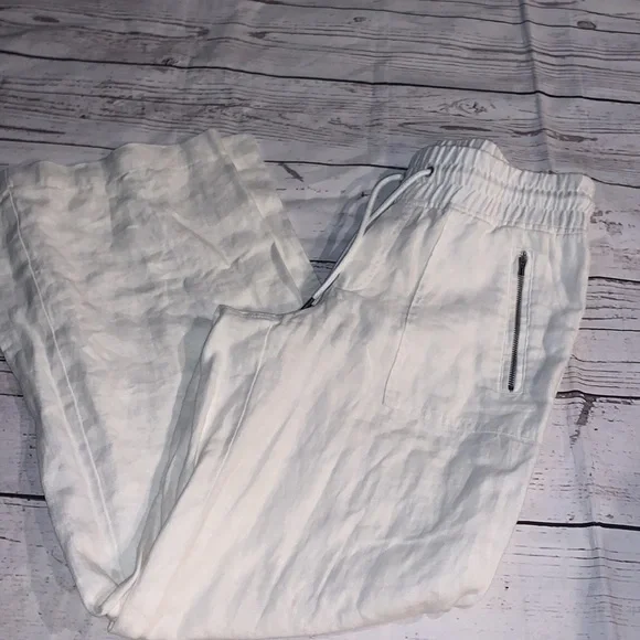 NWT White Cabo Linen Wide Leg Pant - Picture 6 of 8